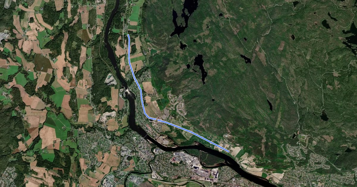 Маршрут Hokksund N на спутниковом снимке