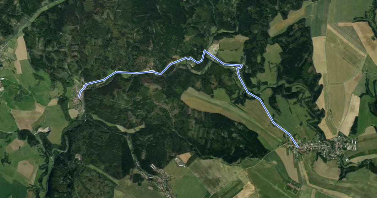Маршрут Holštejn, napojení na 5078 - Rozstání, křiž., napojení na 5029 на спутниковом снимке