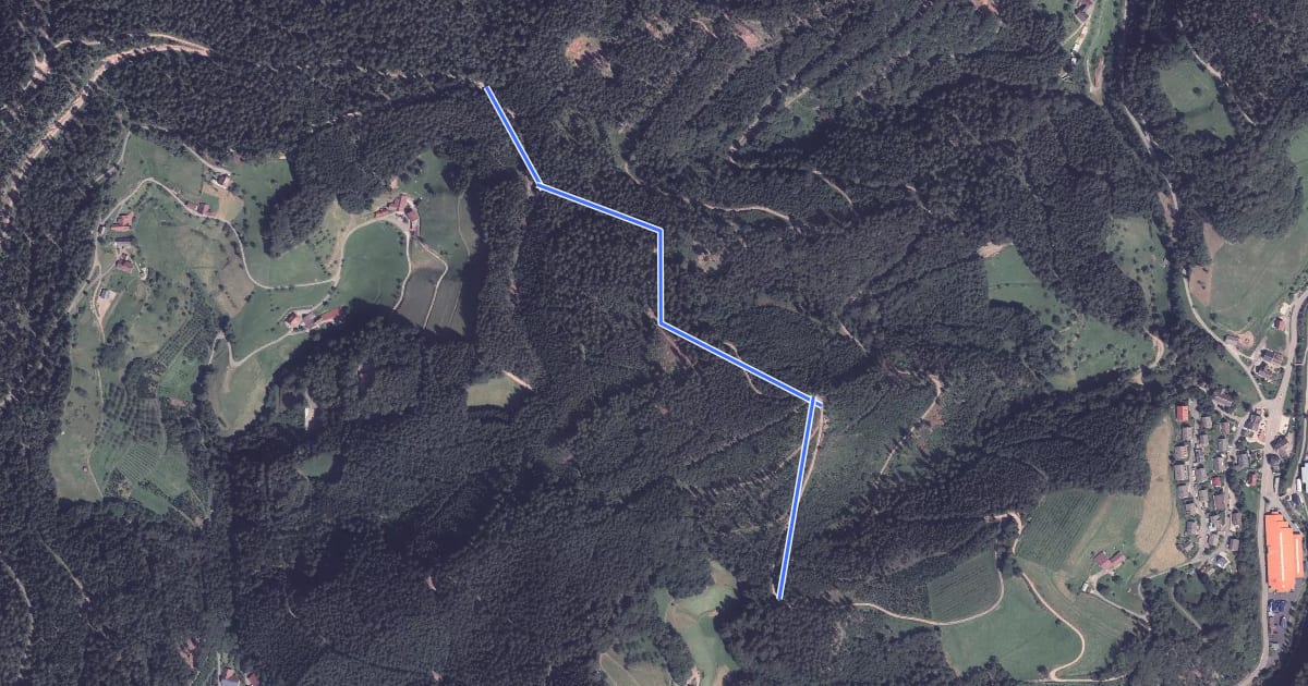Маршрут Holderskopf - Spinnersberg на спутниковом снимке