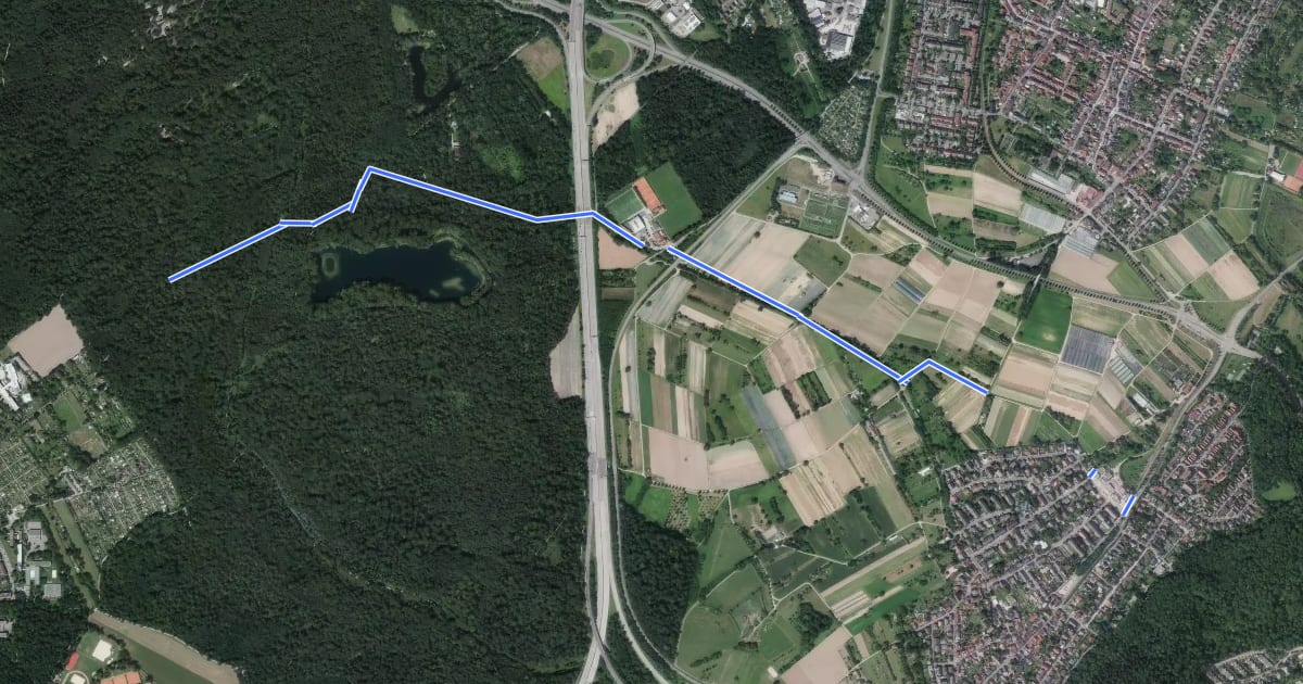 Маршрут Holderweg - Wolfartsweier Am Zündhütle на спутниковом снимке