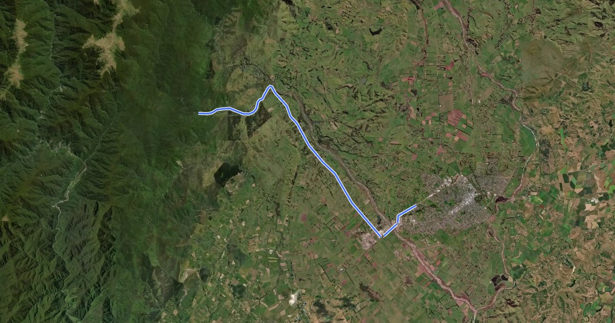 Маршрут Holdsworth - Kaitoke extension на спутниковом снимке