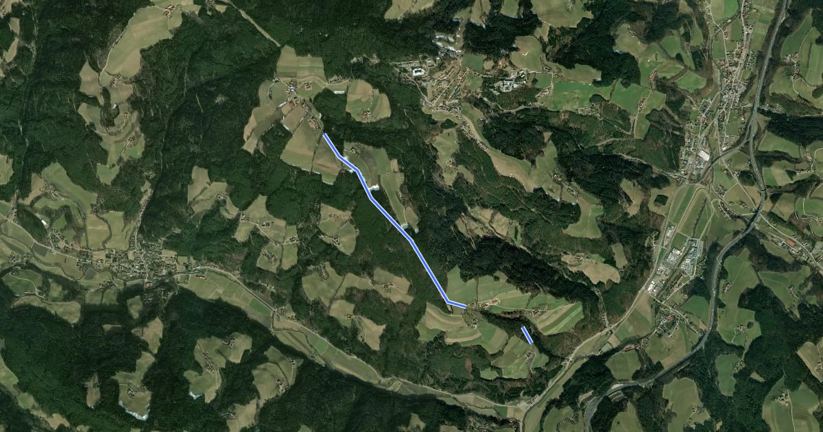 Маршрут Hollabrunn - Grottendorf - Wanghof на спутниковом снимке