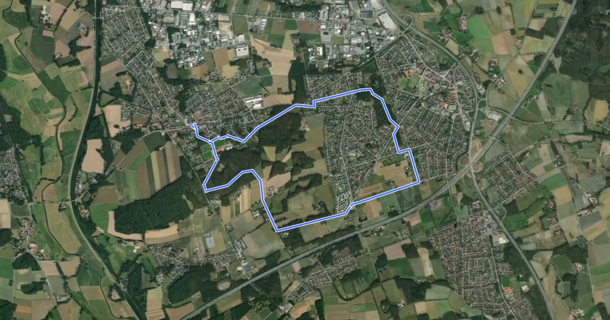 Маршрут Hollager Rundwanderweg Nr.4 на спутниковом снимке