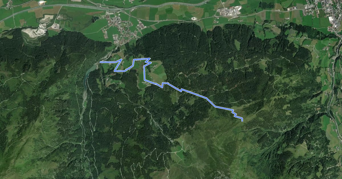 Маршрут Hollersbach - Auf der Platte на спутниковом снимке