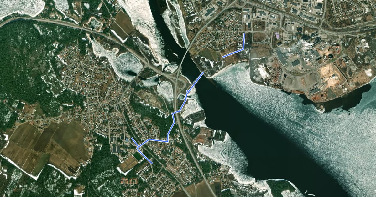 Маршрут Öholmaleden на спутниковом снимке