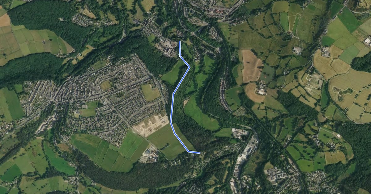 Маршрут Holme Valley Riverside Way на спутниковом снимке