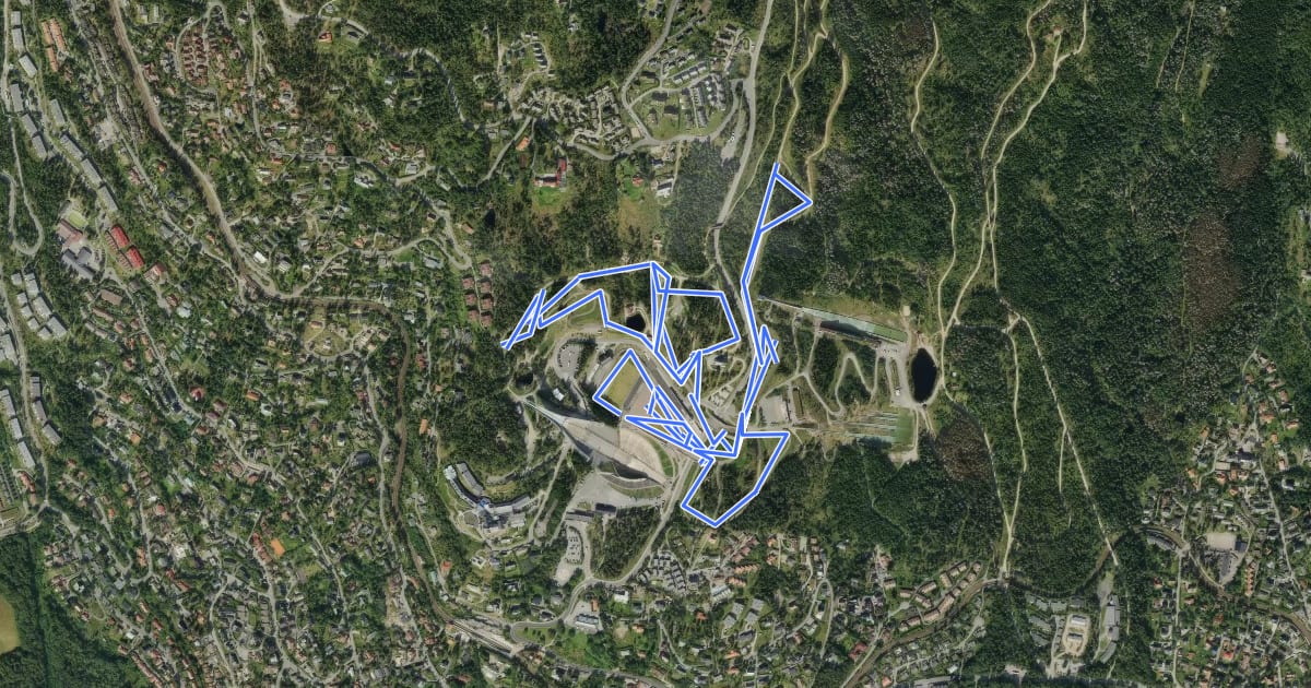 Маршрут Holmenkollen 5km на спутниковом снимке