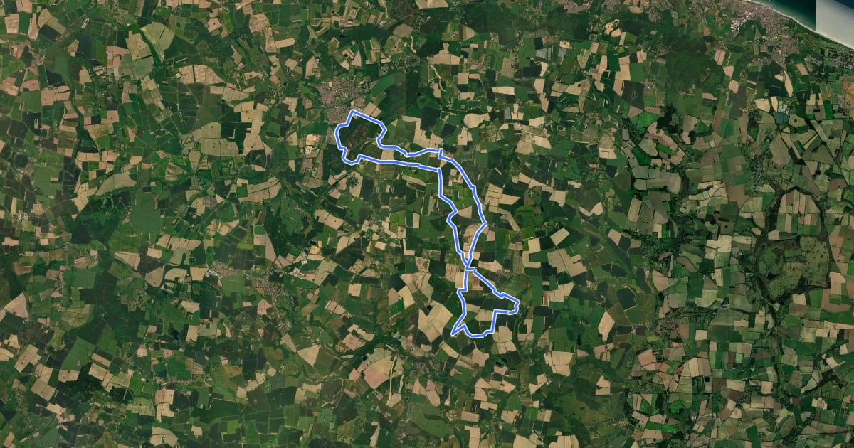 Маршрут Holt to Mannington Walk на спутниковом снимке