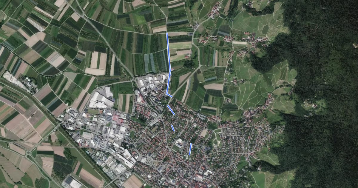 Маршрут Holzacker - Oberkirch Leimenbrunnen на спутниковом снимке