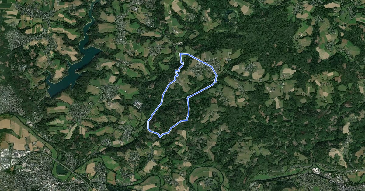 Маршрут Holzweg (Erlebnisweg Sieg Nr. 6) на спутниковом снимке
