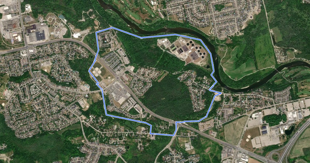 Маршрут Homer Watson Loop Trail на спутниковом снимке