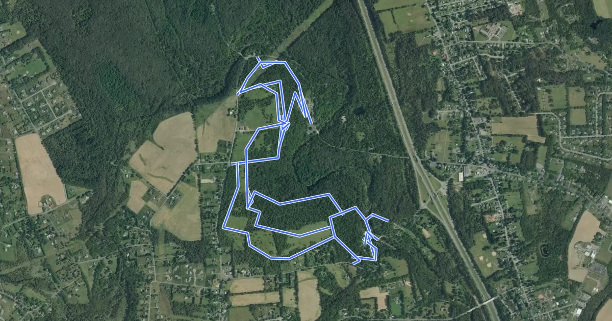 Маршрут Homestead Trail (blue blazed) на спутниковом снимке