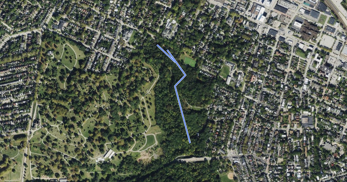 Маршрут Homewood Trail на спутниковом снимке