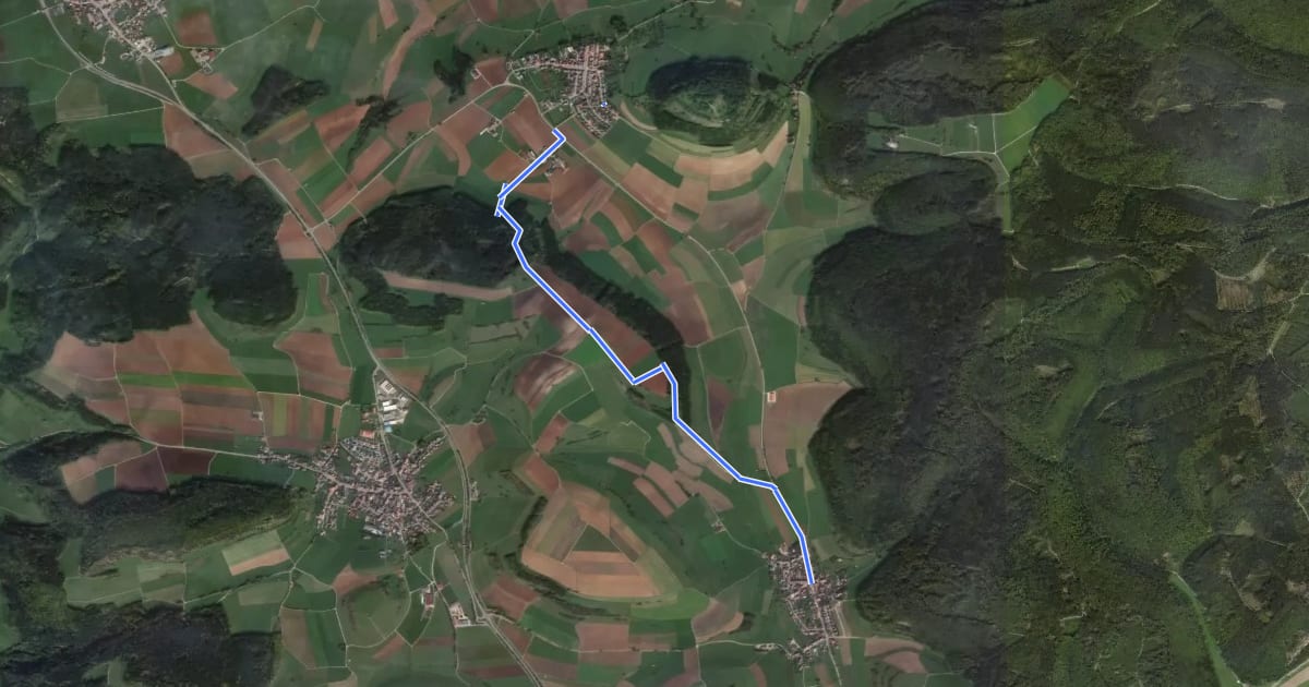 Маршрут Hondingen Rathaus - Fürstenberg Kirchstraße на спутниковом снимке