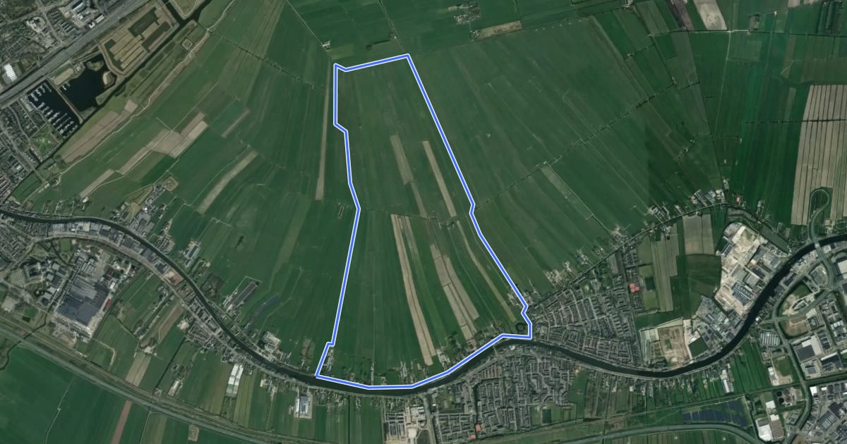 Маршрут Hondsdijkroute на спутниковом снимке