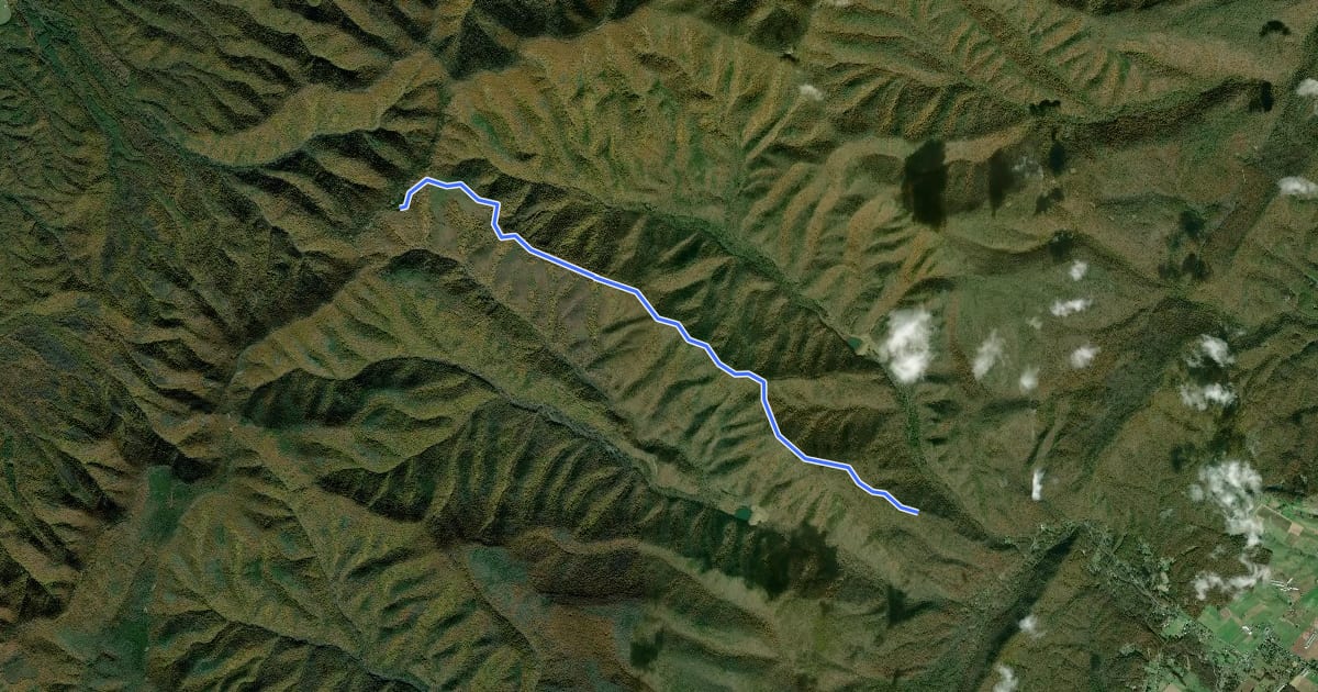 Маршрут Hone Quarry Mountain Trail на спутниковом снимке