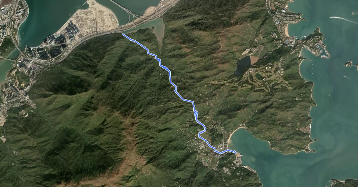 Маршрут 香港奧運徑 Hong Kong Olympic Trail на спутниковом снимке