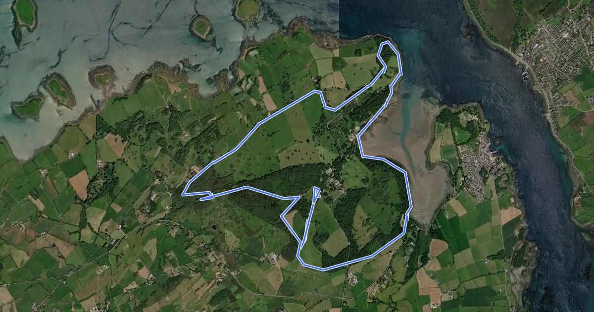 Маршрут Hoof Trail, Castle Ward на спутниковом снимке
