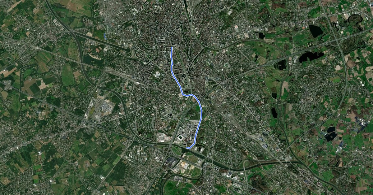 Маршрут Hoofdfietsroute Gent Muinkkaai - Schelderechteroever на спутниковом снимке