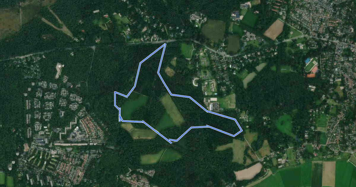 Маршрут Hoog Oorsprong-Zilverberg-route на спутниковом снимке