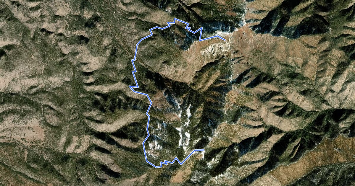 Маршрут Hop Canyon Trail на спутниковом снимке