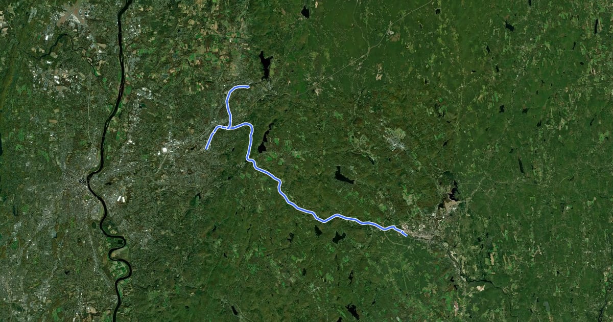 Маршрут Hop River Trail на спутниковом снимке
