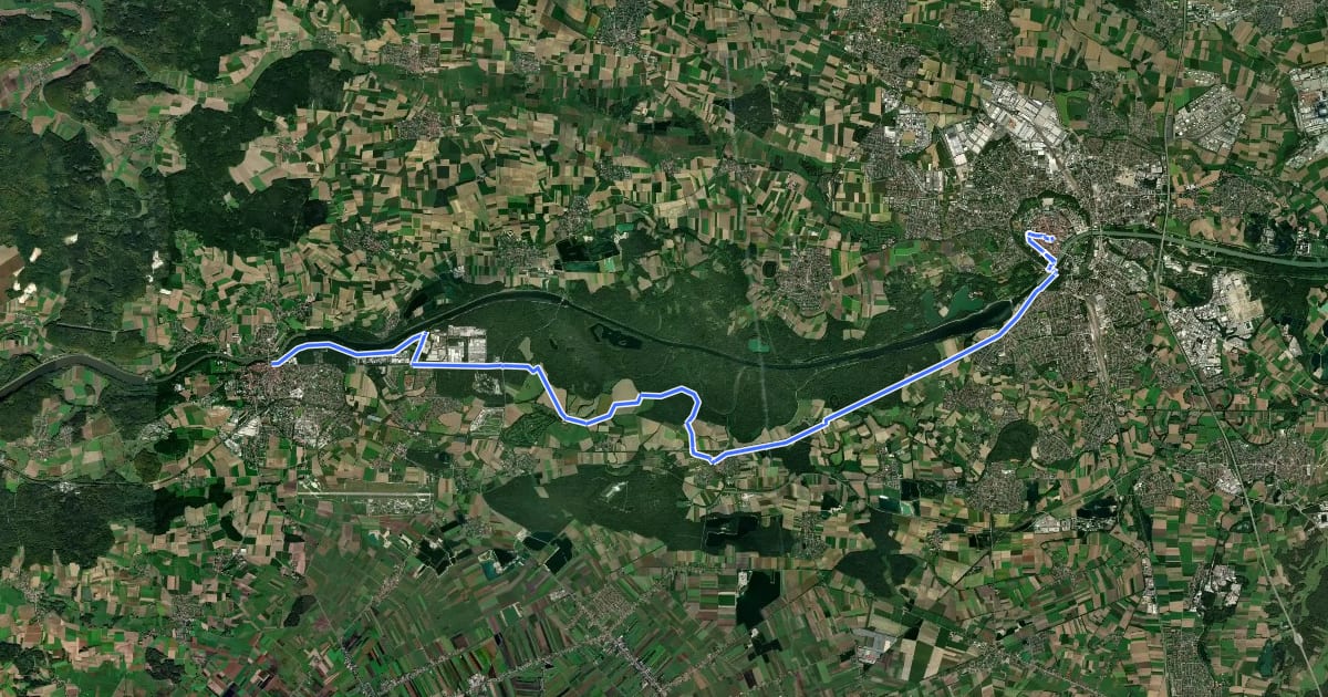 Маршрут Hopfenschleife - Wasser-Radlwege Oberbayern - Abschnitt 5 на спутниковом снимке