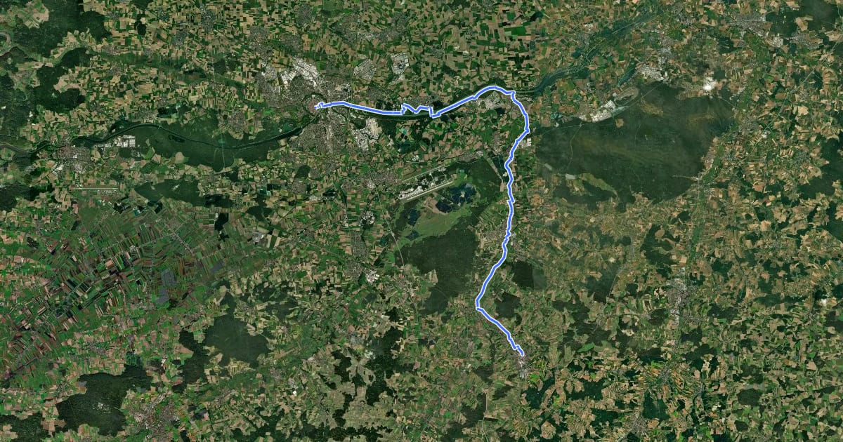 Маршрут Hopfenschleife - Wasser-Radlwege Oberbayern - Abschnitt 6 на спутниковом снимке