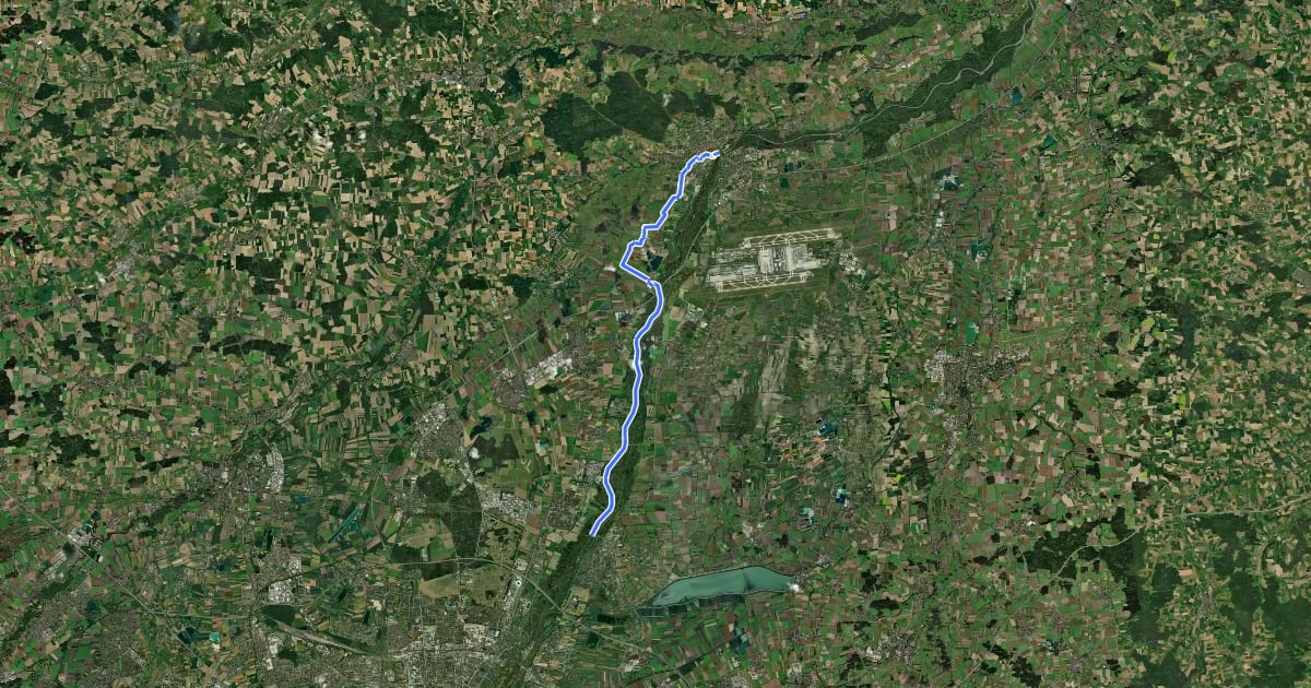 Маршрут Hopfenschleife - Wasser-Radlwege Oberbayern - Abschnitt 8 на спутниковом снимке