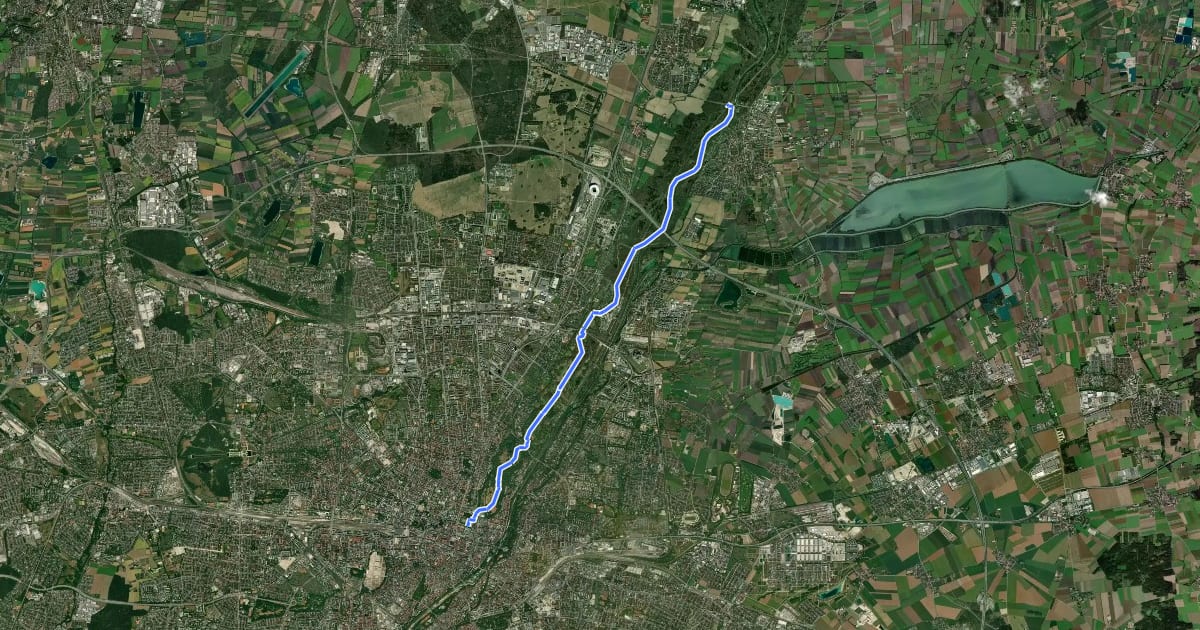 Маршрут Hopfenschleife - Wasser-Radlwege Oberbayern - Abschnitt 9 на спутниковом снимке