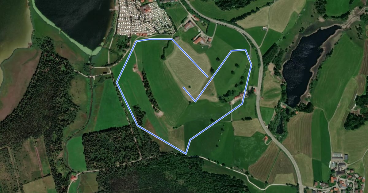 Маршрут Hopfensee rund um die Buche на спутниковом снимке