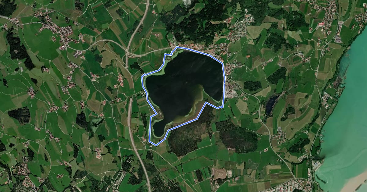 Маршрут Hopfensee-Rundweg на спутниковом снимке