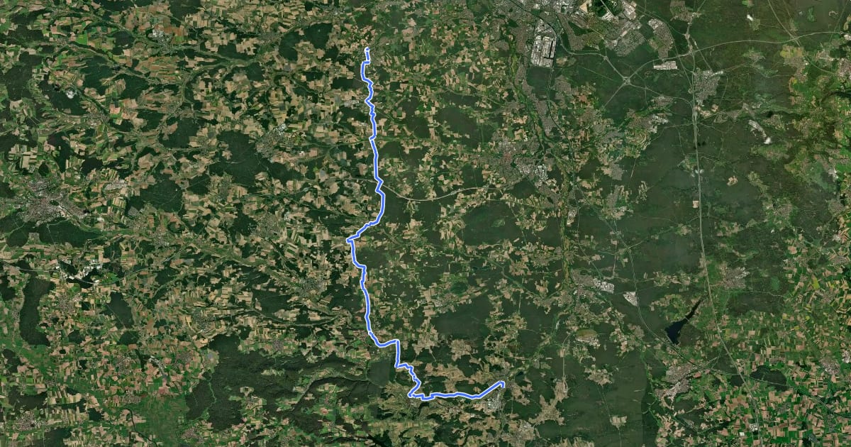 Маршрут Hopfenweg на спутниковом снимке