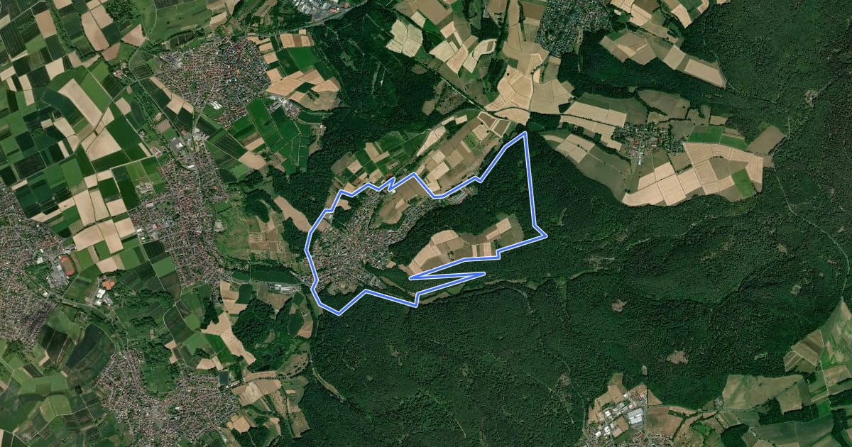 Маршрут Horbach (Feuerwehr) Rundwanderweg Schmetterling на спутниковом снимке