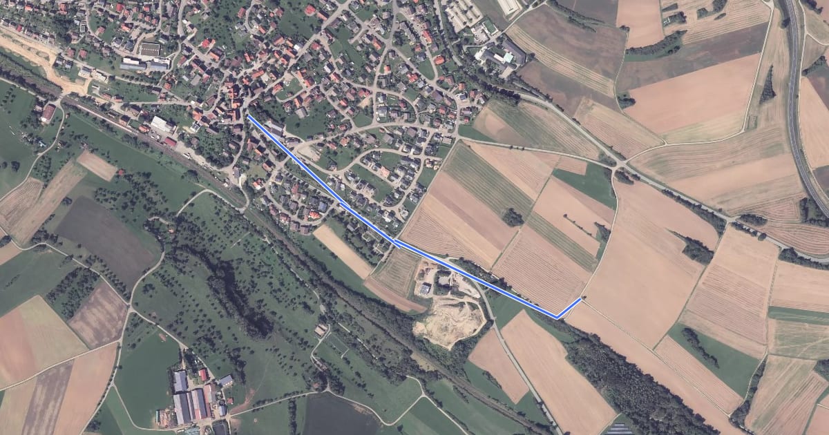 Маршрут Horber Weg - Schopfloch Schlossberg на спутниковом снимке