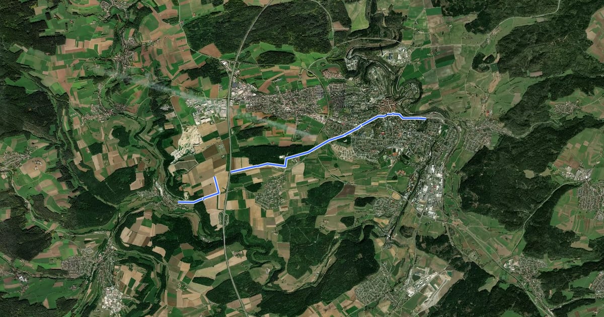 Маршрут Horgen Alte Hausener Straße - Rottweil Bahnhof на спутниковом снимке