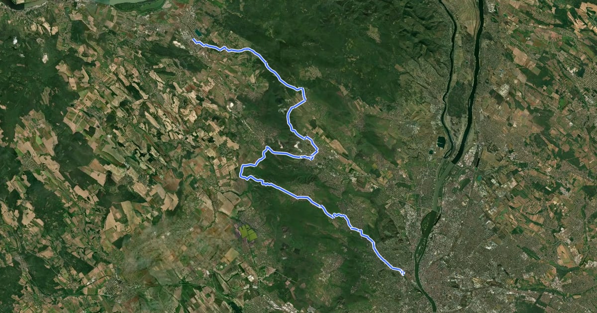 Маршрут Horizont kerékpáros útvonal (16. Budapest-Dorog (Budai-hegység)) на спутниковом снимке