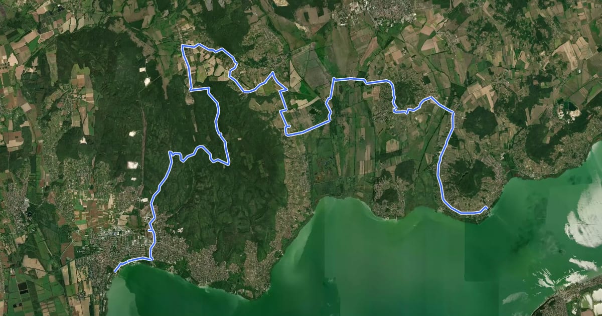 Маршрут Horizont kerékpáros útvonal (23. Badacsony-Keszthely) на спутниковом снимке