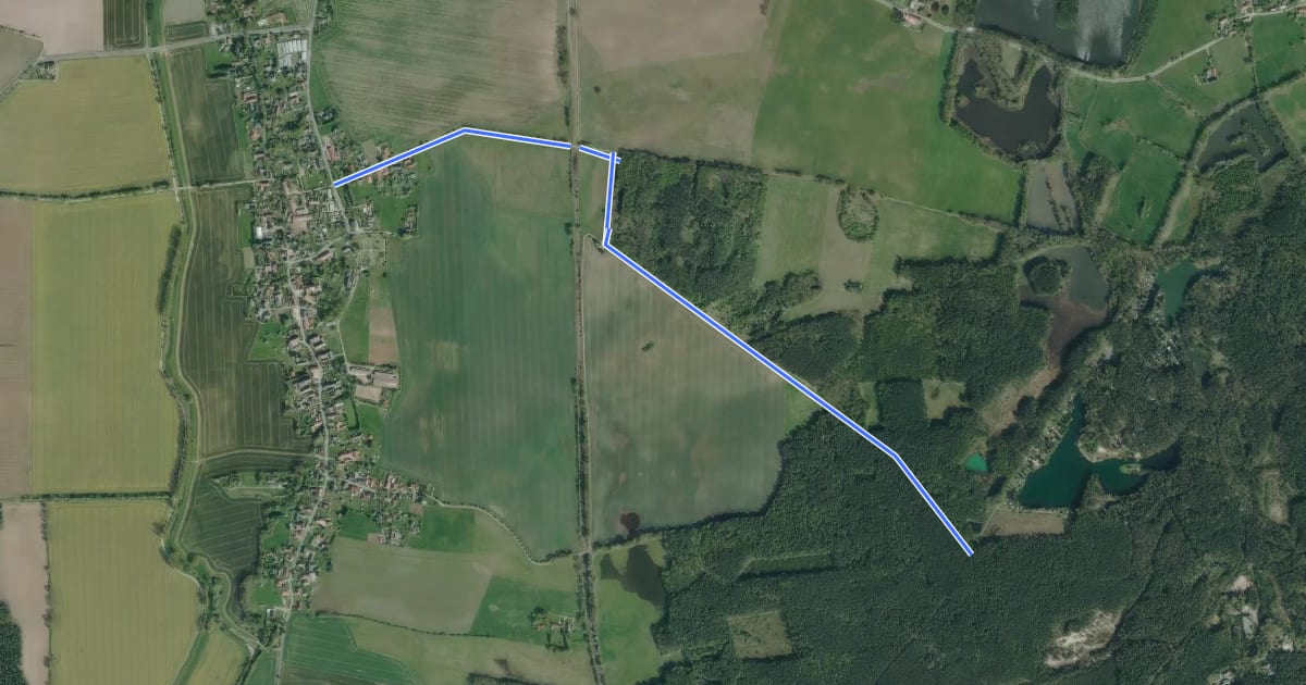Маршрут Horka - Waldsee (Biehain) на спутниковом снимке