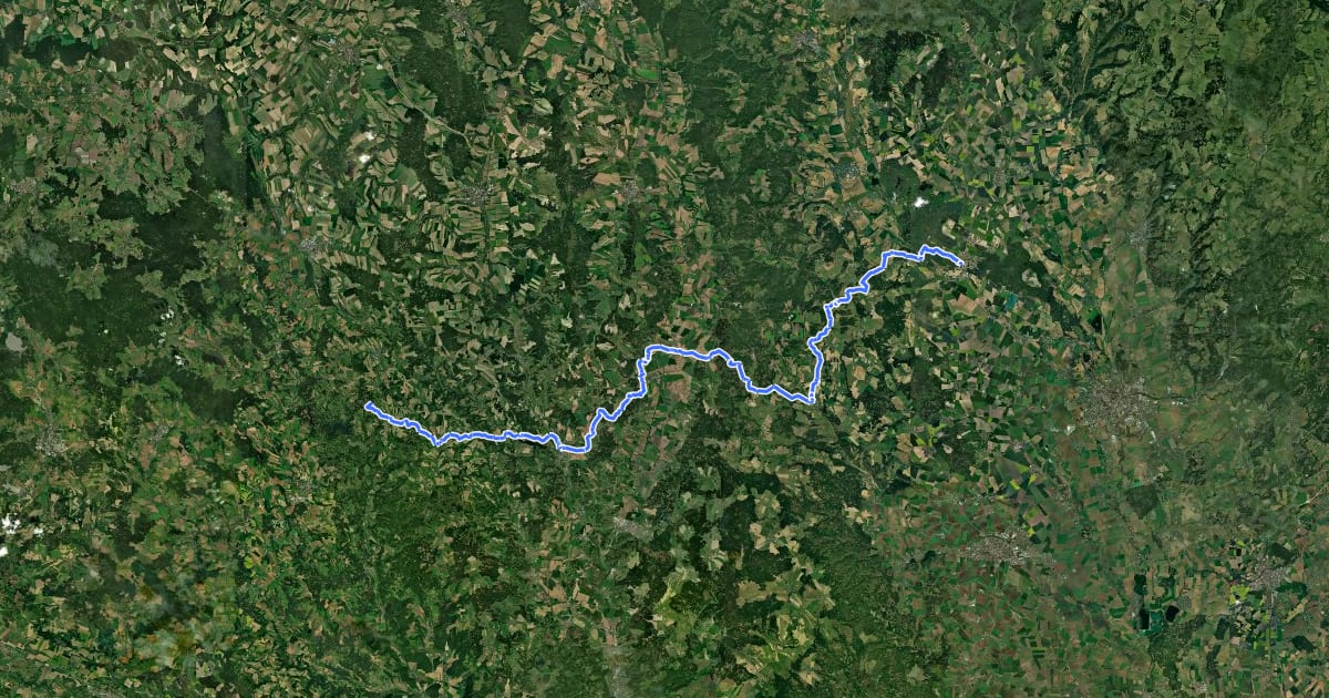 Маршрут [Č] Horní les - Horka nad Moravou на спутниковом снимке
