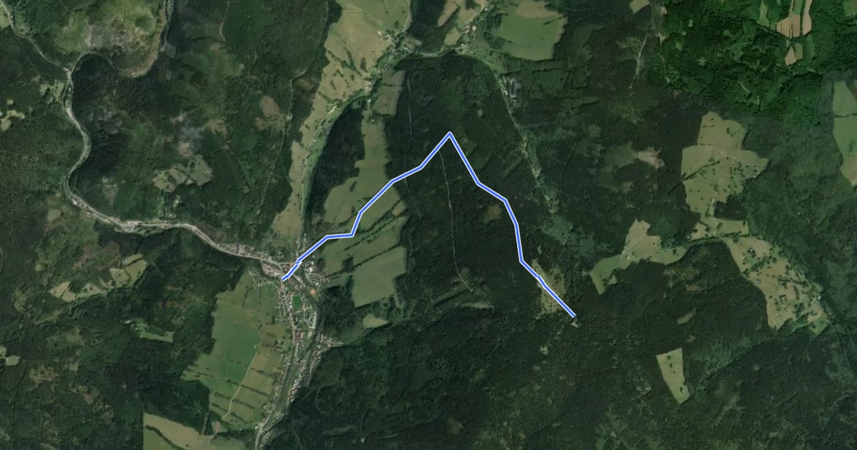 Маршрут [Ž] Horní Maršov - Kutná на спутниковом снимке