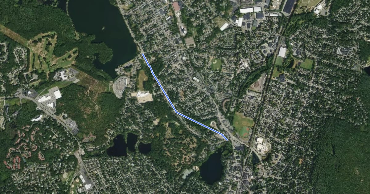 Маршрут Horn Pond Bikeway на спутниковом снимке