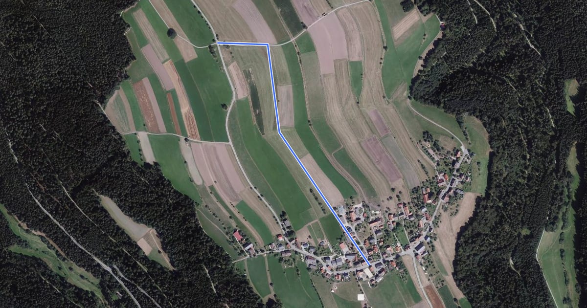 Маршрут Hornberg Gemeindehaus - Hornberg Hufenweg на спутниковом снимке