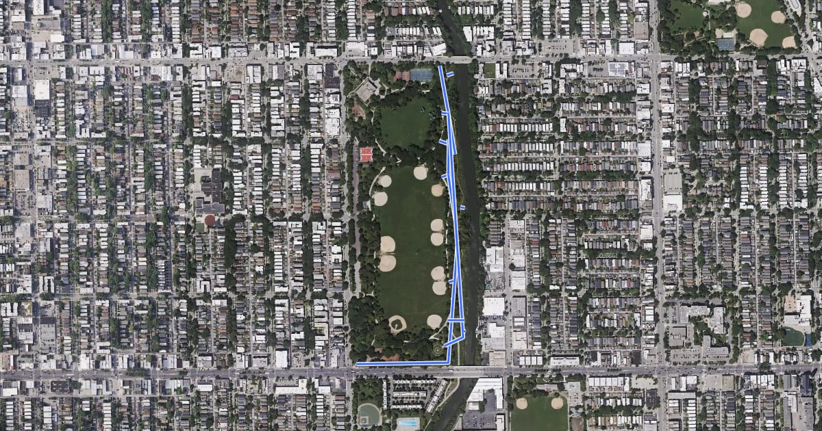 Маршрут Horner Park Nature Trail на спутниковом снимке