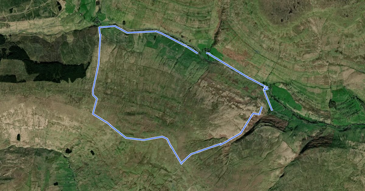Маршрут Horse Head Moor and Deepdale walk, Upper Wharfdale на спутниковом снимке
