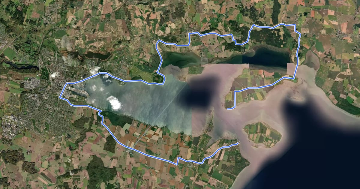 Маршрут Horsens Fjord на спутниковом снимке