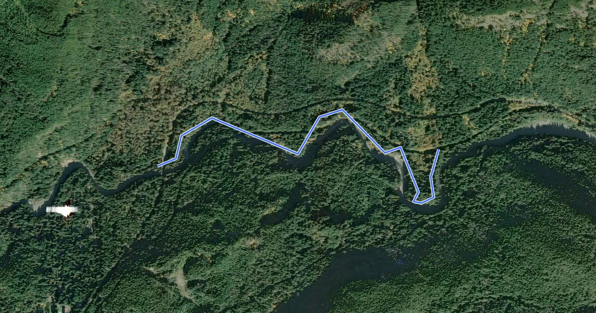 Маршрут Horseshoe Bend Trail на спутниковом снимке