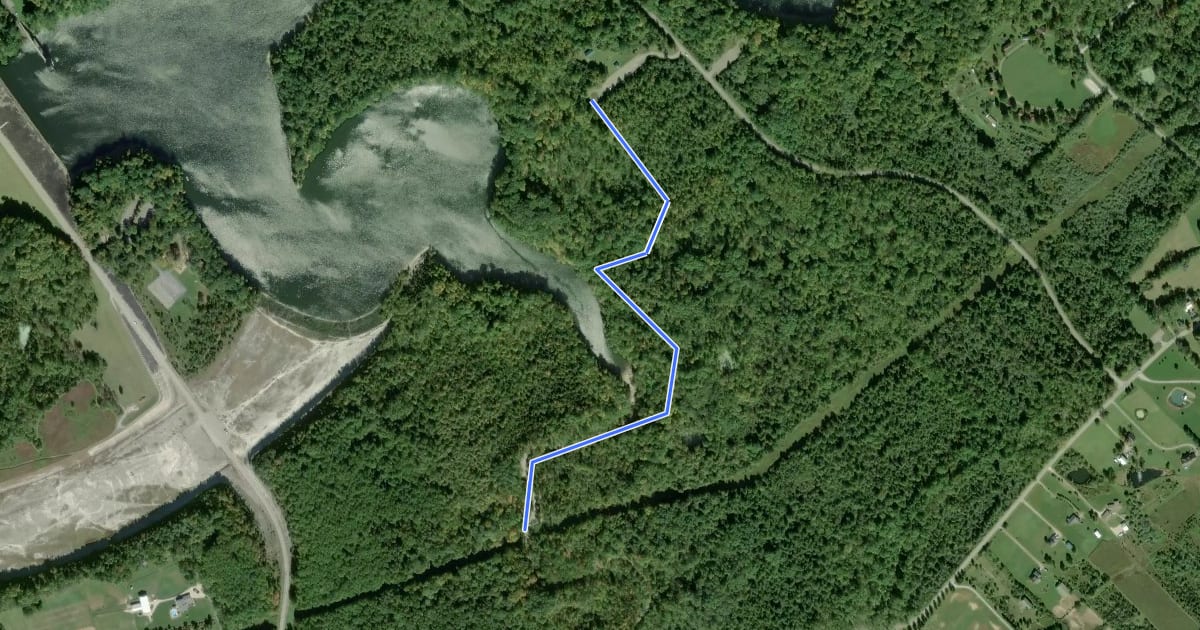 Маршрут Horseshoe Falls Trail на спутниковом снимке