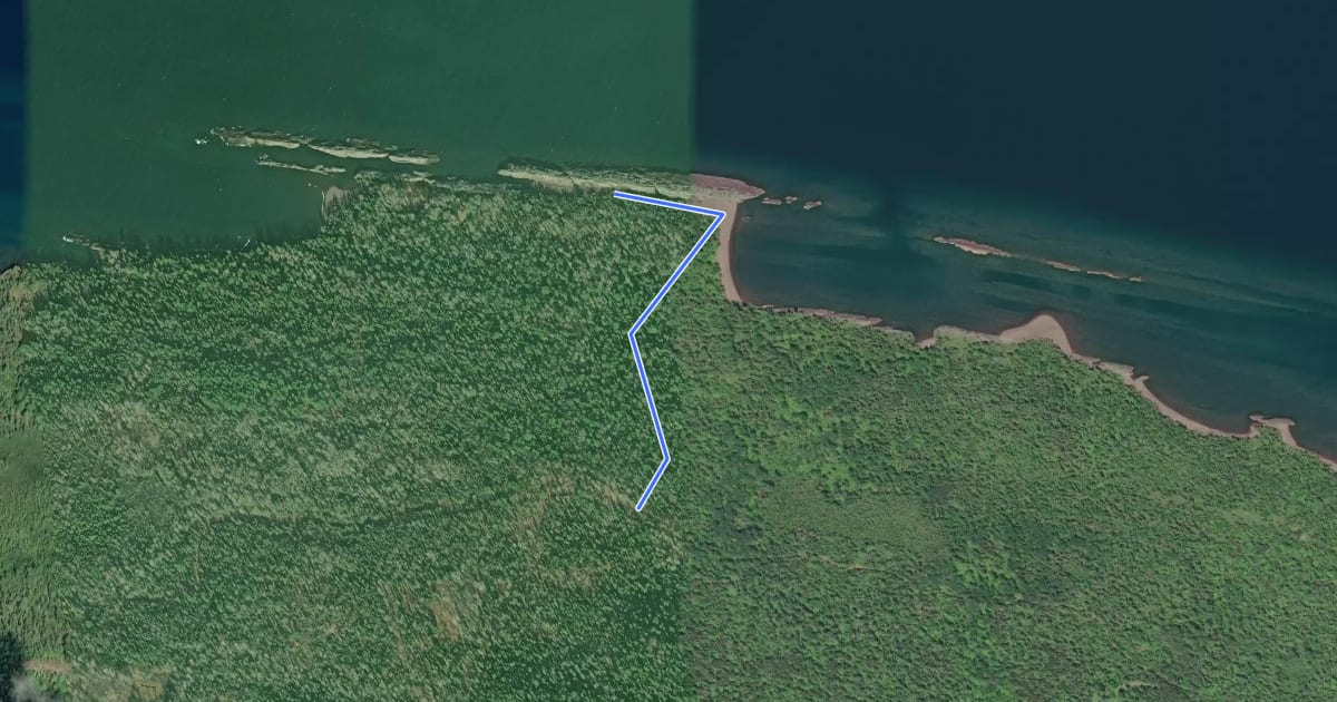 Маршрут Horseshoe Harbor Trail на спутниковом снимке