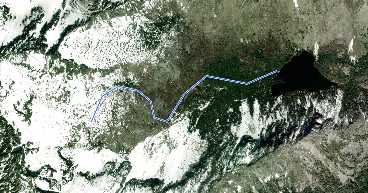 Маршрут Horseshoe Lake Trail на спутниковом снимке
